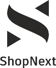 Logo of ShopNext with stylized letter 'S' and text on a white background