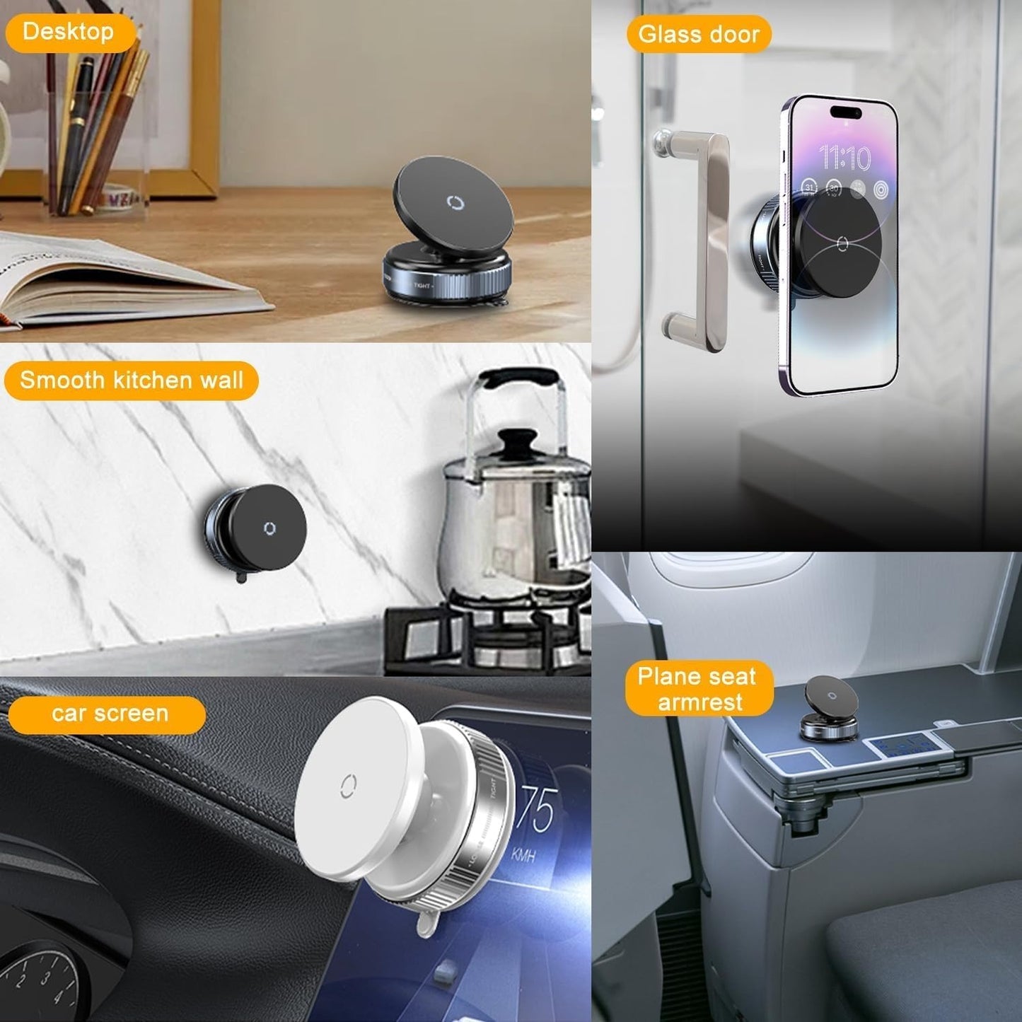 Magnetic Vaccum Car Phone Holder