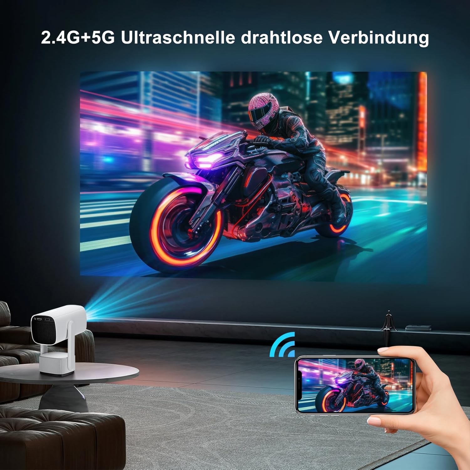 Outdoor Mini Projector R1 with Battery